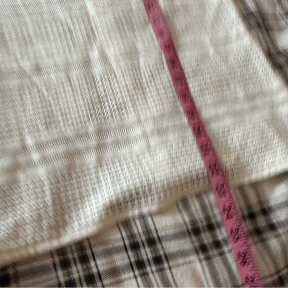 Tibi White Eyelet Semi-Sheer Long Sleeve Top W/Sparkly Shimmer Striped Cuffs 6 - Picture 14 of 14